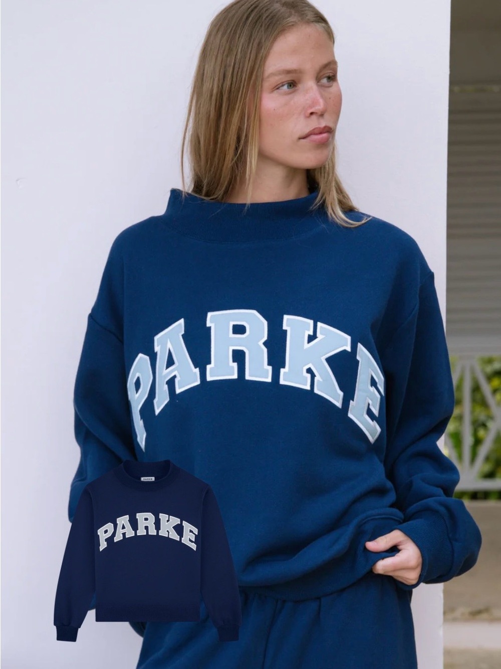 Parke Women's Navy Crewneck Sweatshirt